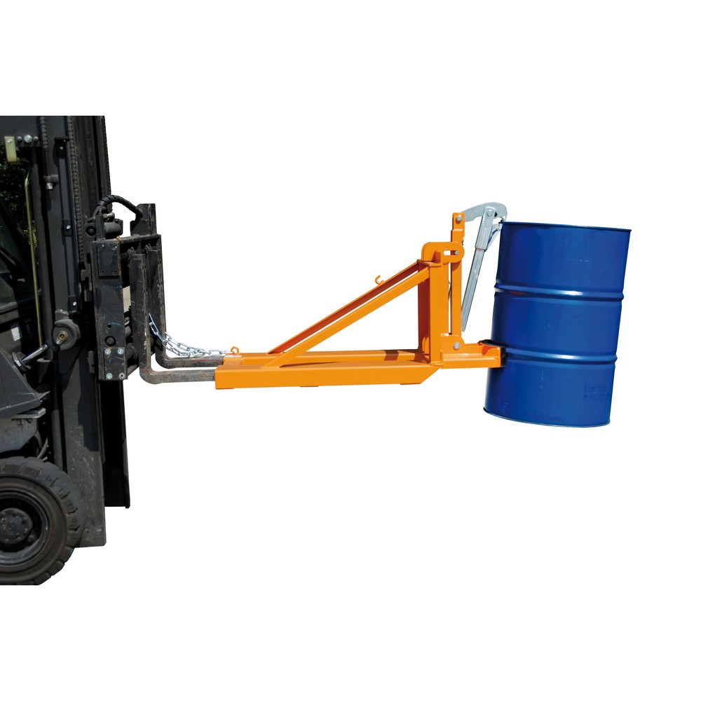 Číslo obrázka výrobku 2: Bauer® Podávač sudov, oceľové a plastové L-valcové sudy, nosnosť 800 kg, RAL 2000 žlto-oranžová