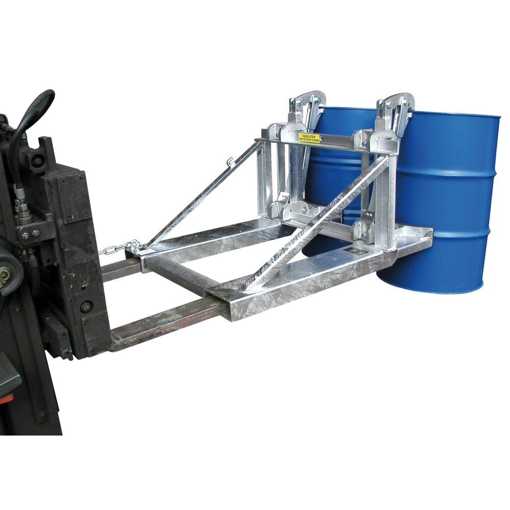 Číslo obrázka výrobku 4: Bauer® Podávač sudov, oceľové a plastové L-valcové sudy, nosnosť 1 600 kg, pozinkovaný