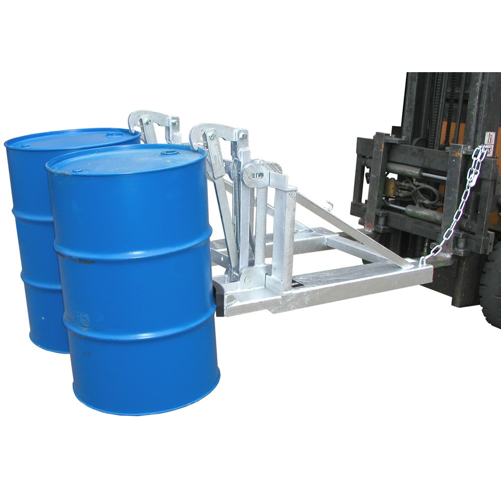 Číslo obrázka výrobku 1: Bauer® Podávač sudov, oceľové a plastové L-valcové sudy, nosnosť 1 600 kg, pozinkovaný