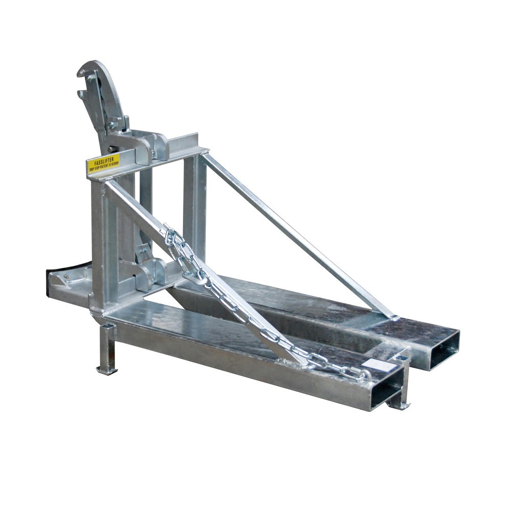 Číslo obrázka výrobku 4: Bauer® Podávač sudov, oceľové a plastové L-valcové sudy, nosnosť 800 kg, pozinkovaný