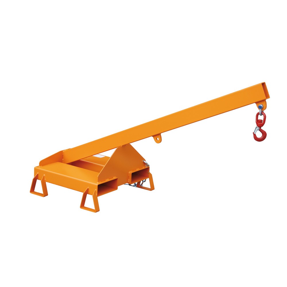 Číslo obrázka výrobku 1: Bauer® Rameno, model 2, pevné vyhotovenie, 2 pozície háku, základná dĺžka 1 600 mm, nosnosť 1 000 kg, žlto-oranžové