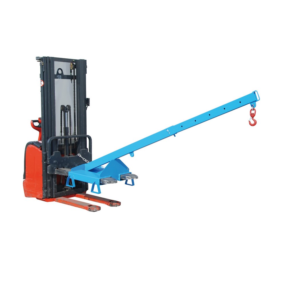 Číslo obrázka výrobku 5: Bauer® Rameno, model 3, teleskopické, 2 pozície háku, základná dĺžka 1 600 mm, nosnosť 1 000 kg, svetlomodré