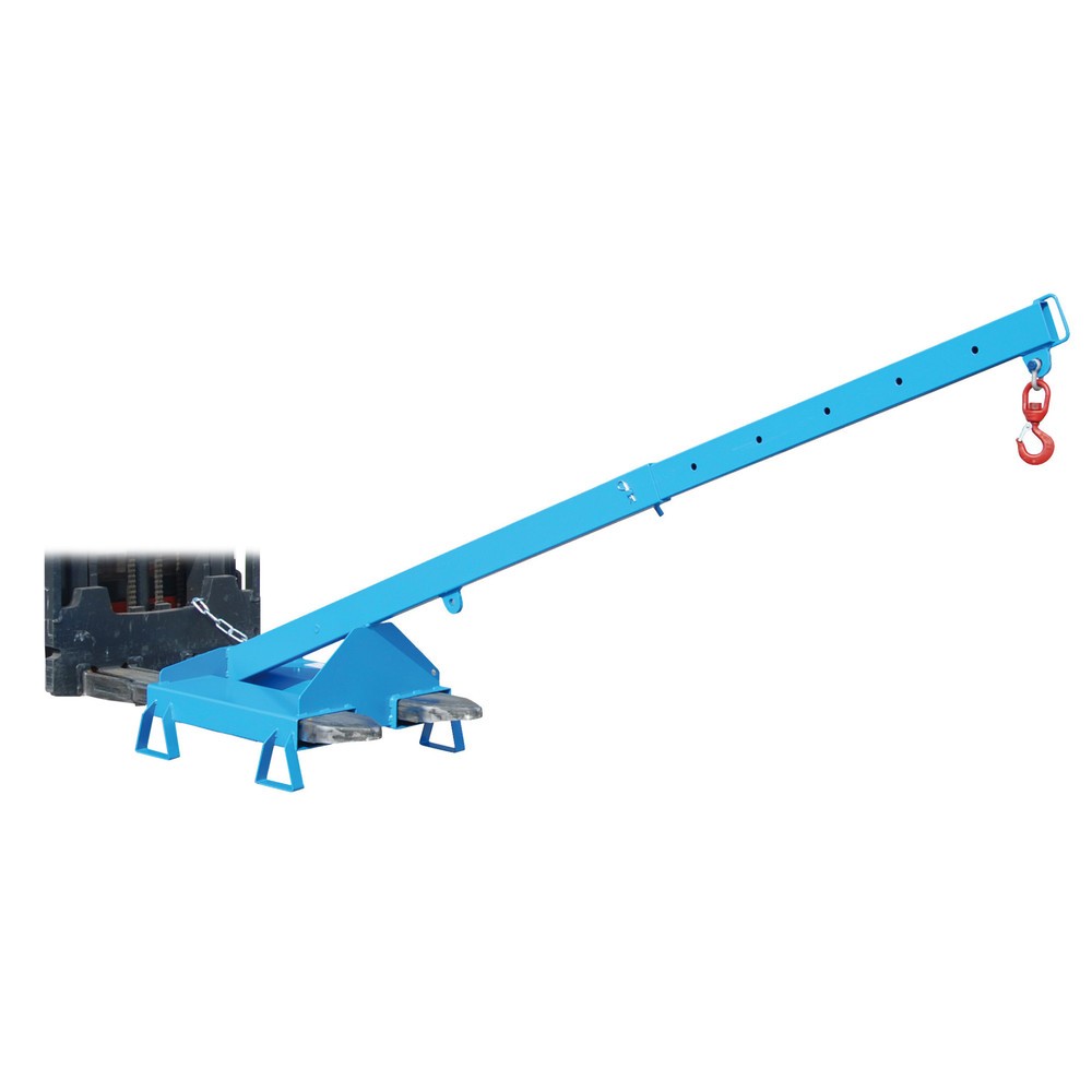 Číslo obrázka výrobku 1: Bauer® Rameno, model 3, teleskopické, 2 pozície háku, základná dĺžka 1 600 mm, nosnosť 1 000 kg, svetlomodré