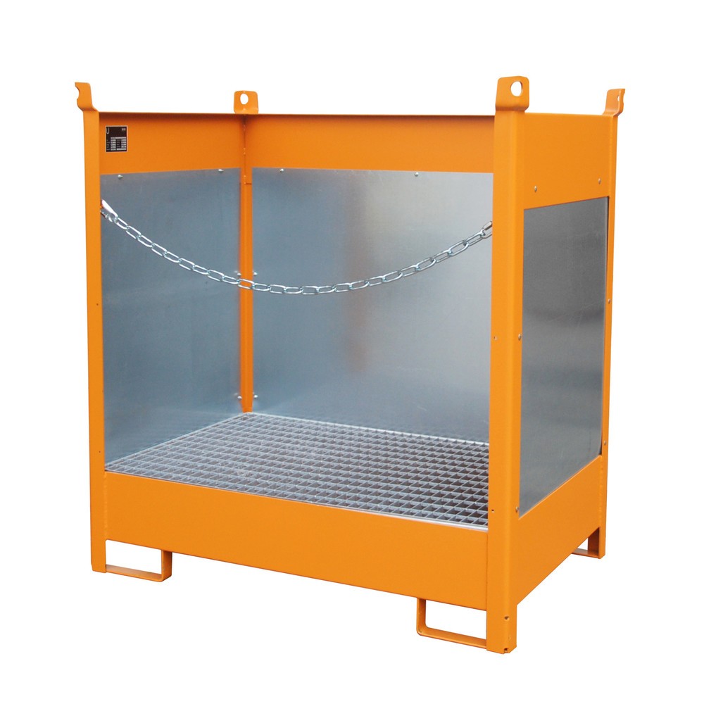Číslo obrázka výrobku 1: Bauer® Skladovacia/prepravná paleta na odkvapkávacej vani, v x š x h 1 495 x 1 410 x 920 mm, uzavretá, žlto-oranžová