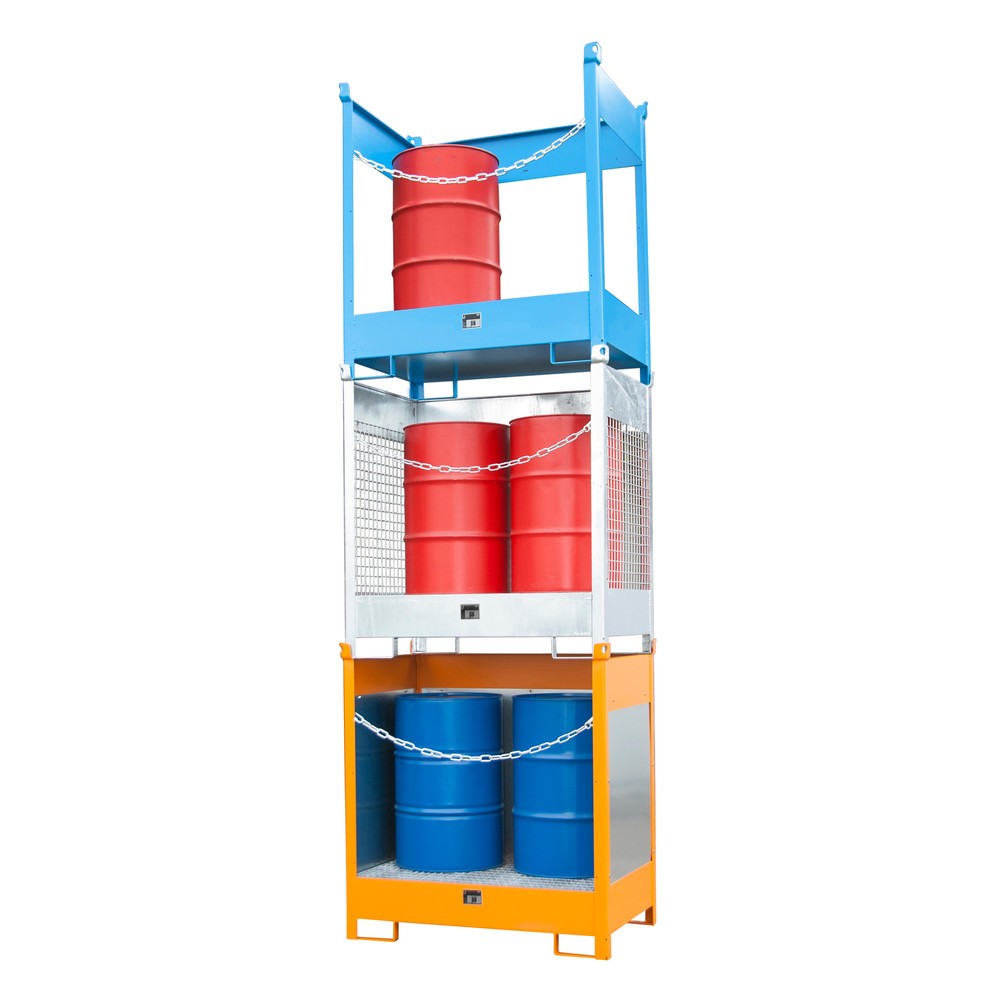 Číslo obrázka výrobku 2: Bauer® Skladovacia/prepravná paleta na odkvapkávacej vani, v x š x h 1 495 x 1 410 x 920 mm, uzavretá, žlto-oranžová