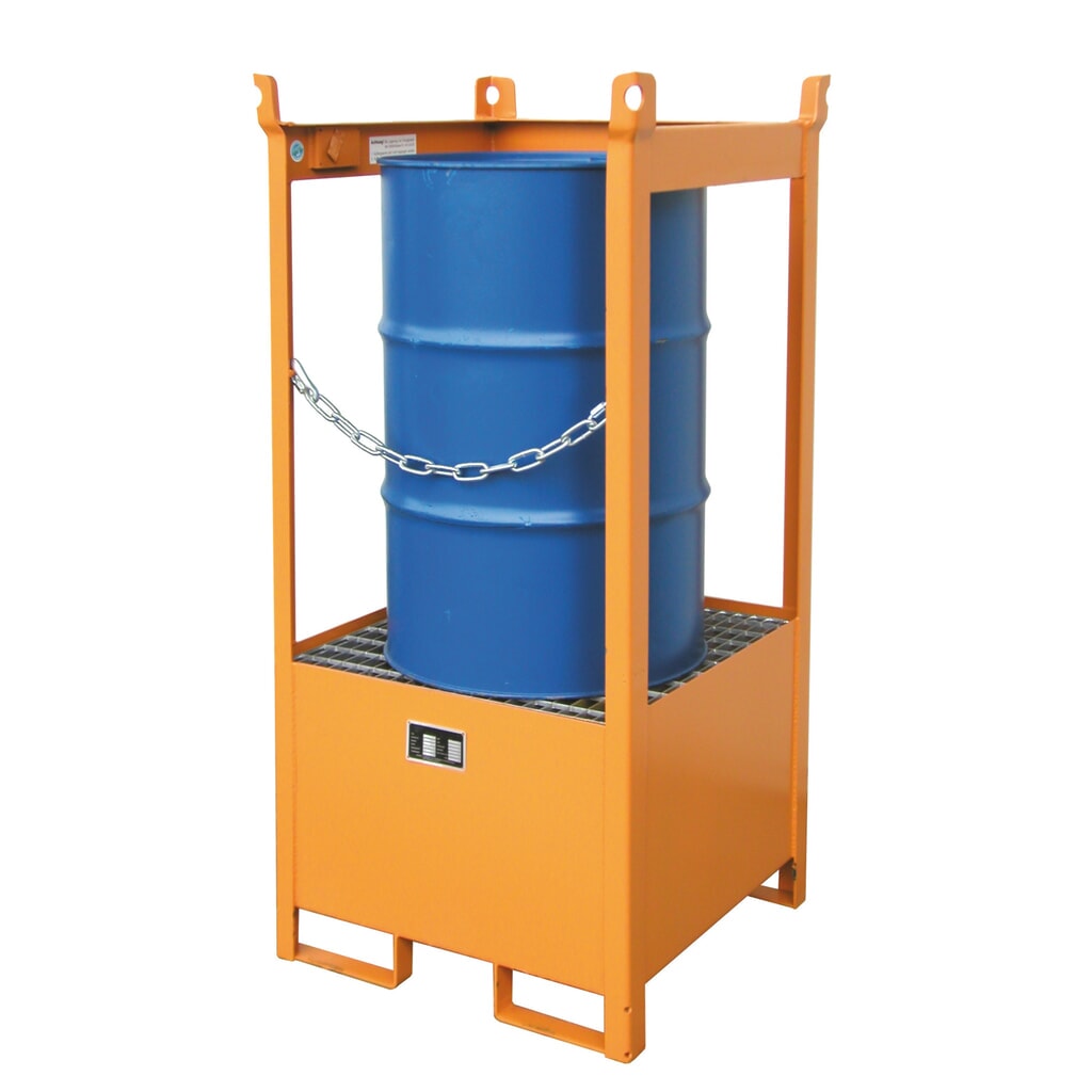 Bauer® Skladovacia/prepravná paleta na odkvapkávacej vani, v x š x h 1 590 x 760 x 760 mm, otvorená, žlto-oranžová Obrázok výrobku: Bauer® Skladovacia/prepravná paleta na odkvapkávacej vani, v x š x h 1 590 x 760 x 760 mm, otvorená, žlto-oranžová