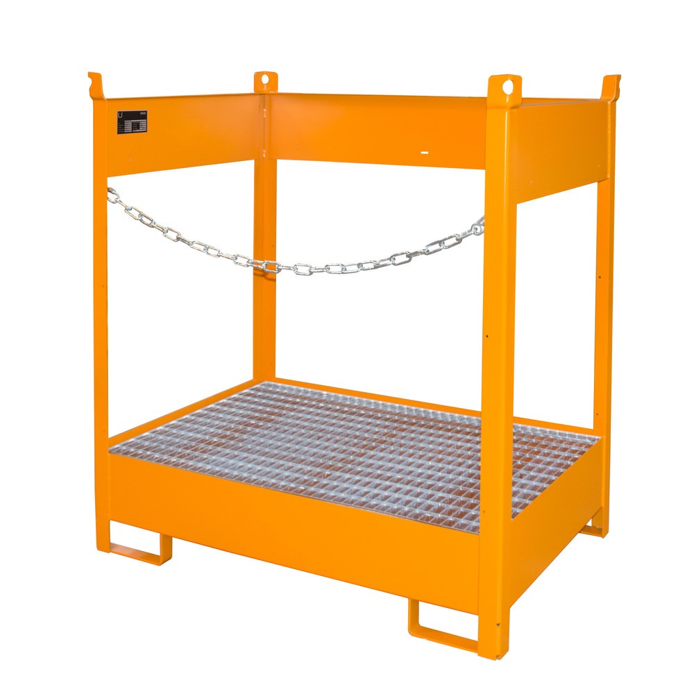 Číslo obrázka výrobku 1: Bauer® Skladovacia/prepravná paleta na odkvapkávacej vani, v x š x h 1 495 x 1 410 x 920 mm, otvorená, žlto-oranžová