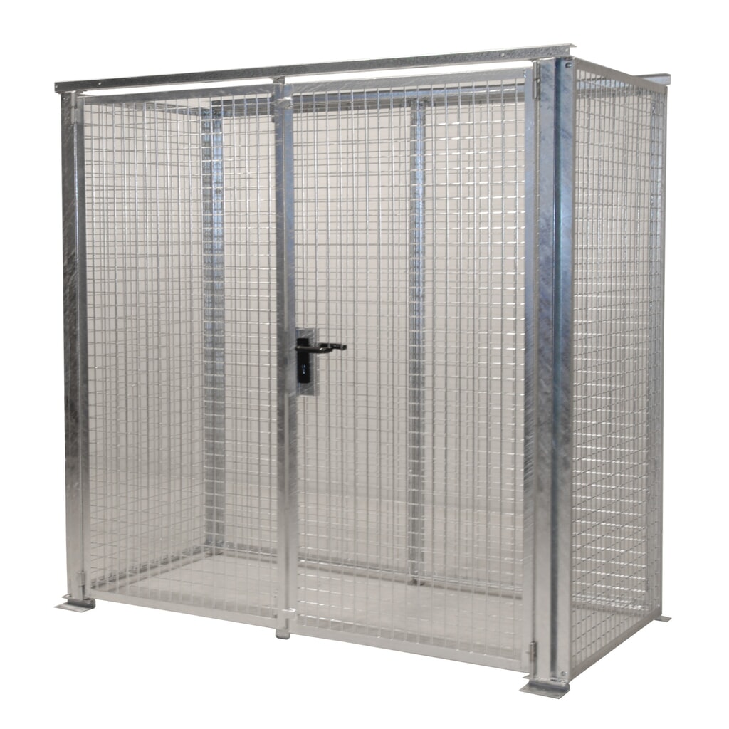 Bauer® Skladovací box na plynové fľaše TRGS 510 bez strechy, dvojkrídlové dvere, 32 fliaš Obrázok výrobku: Bauer® Skladovací box na plynové fľaše TRGS 510 bez strechy, dvojkrídlové dvere, 32 fliaš