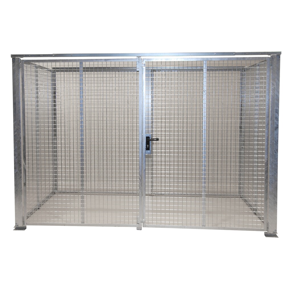 Bauer® Skladovací box na plynové fľaše TRGS 510 bez strechy, dvojkrídlové dvere, 104 fliaš Obrázok výrobku: Bauer® Skladovací box na plynové fľaše TRGS 510 bez strechy, dvojkrídlové dvere, 104 fliaš