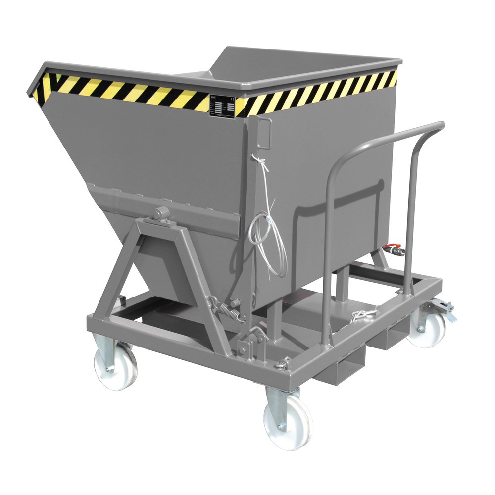 Číslo obrázka výrobku 1: Bauer® Sklápacia korba na kovové triesky, vykladanie vodorovne s podlahou, lakovaná, objem 0,55 m³, RAL 7005 myšacia šedá