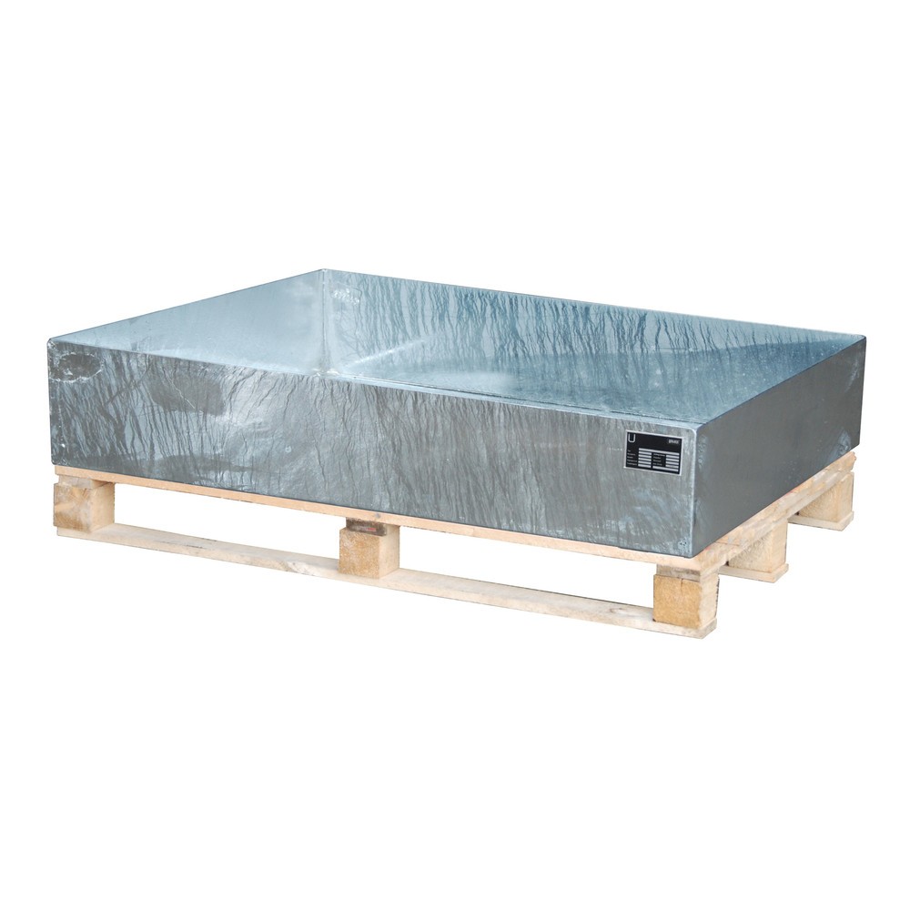 Obrázok výrobku: Bauer® Vaňa na nasadenie na paletu, v x š x h 260 x 800 x 1 200 mm, bez mrežového roštu, žiarovo pozinkovaná