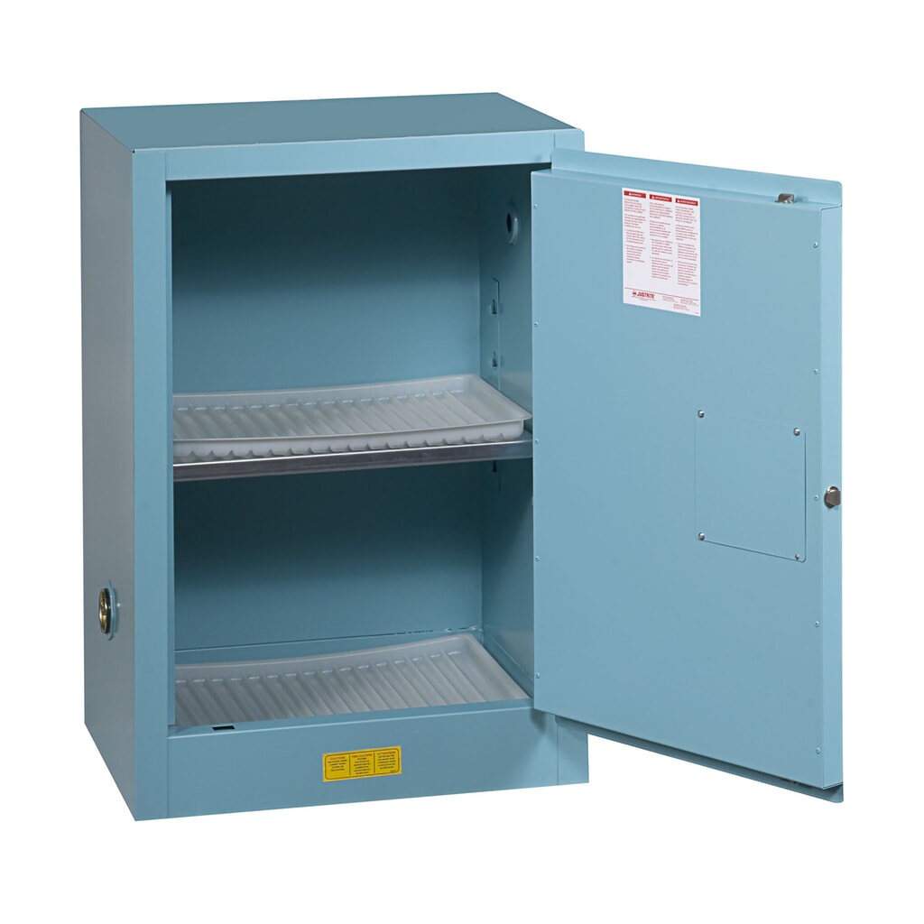 Justrite® protipožiarná skriňa Compac Sure-Grip® FM, pre leptadlá, v × š × h 890 × 590 × 460 mm, 1 nastaviteľná polica, samozatváracie Číslo obrázka výrobku 2: Justrite® protipožiarná skriňa Compac Sure-Grip® FM, pre leptadlá, v × š × h 890 × 590 × 460 mm, 1 nastaviteľná polica, samozatváracie