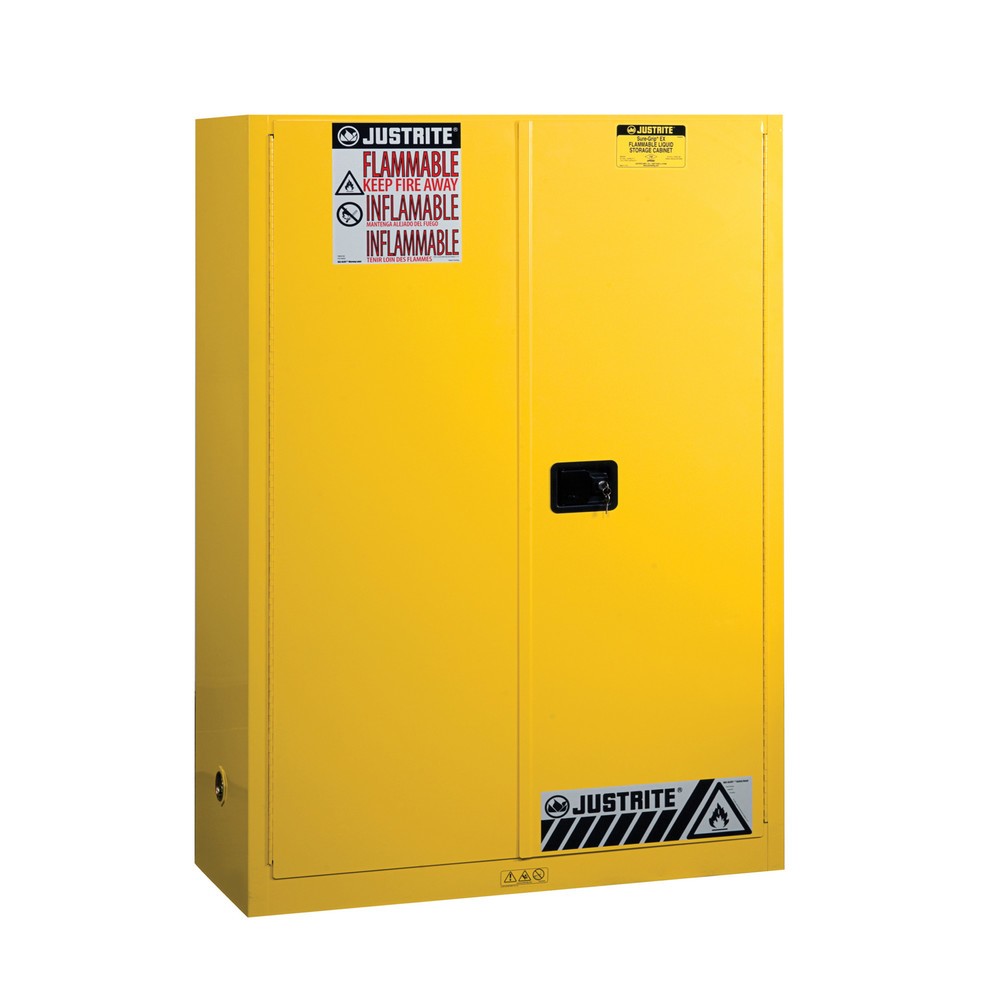 Číslo obrázka výrobku 1: Justrite® Bezpečnostná skrinka Classic Sure-Grip® FM, V x Š x H 1 650 x 1 090 x 460 mm, 2 police, ručné zatváranie