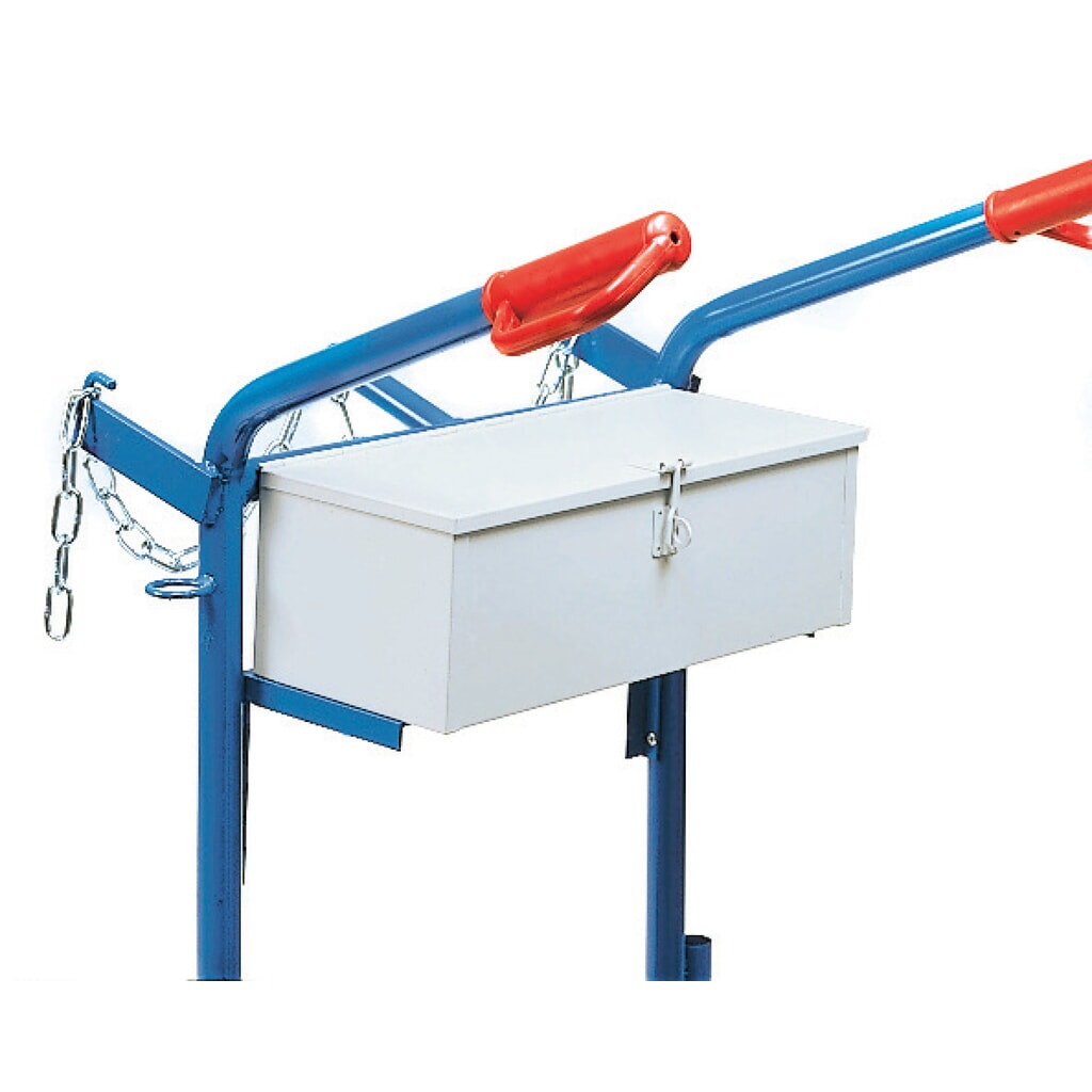 Box na náradie na oceľové fľaše vozík fetra®, pre 2 oceľové fľaše, V x Š x H 150 x 450 x 200 mm Obrázok výrobku: Box na náradie na oceľové fľaše vozík fetra®, pre 2 oceľové fľaše, V x Š x H 150 x 450 x 200 mm