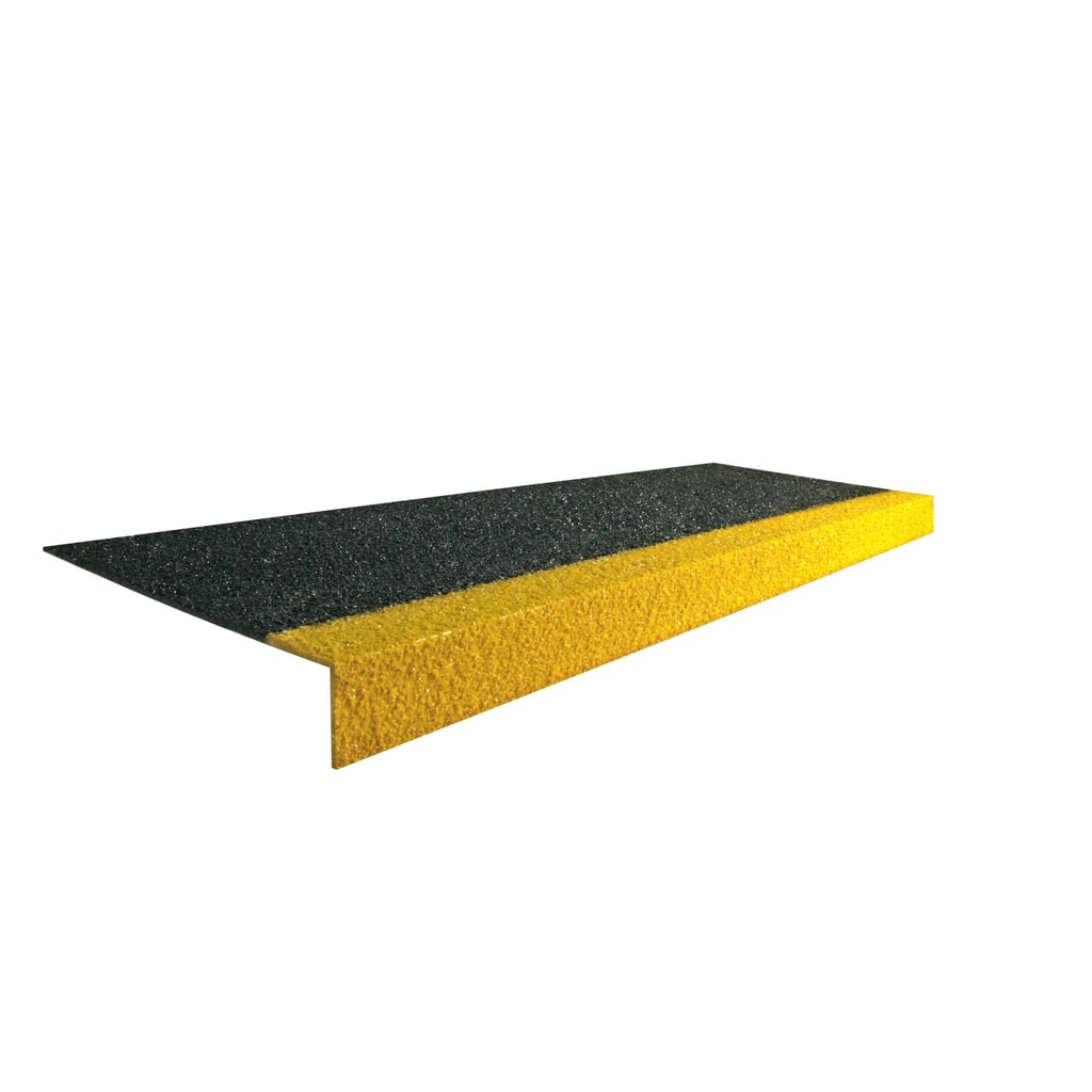 Obrázok výrobku: COBA Protišmykový schodiskový profil COBAGRiP® Stair Tread, v × š × h 5,5 × 750 × 345 mm, čierno-žltá