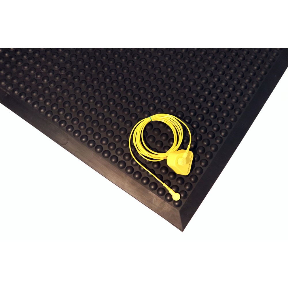 Číslo obrázka výrobku 2: COBA Protiúnavová rohož COBAelite® ESD, s uzemňovacím káblom, š × h 600 × 900 mm, čierna