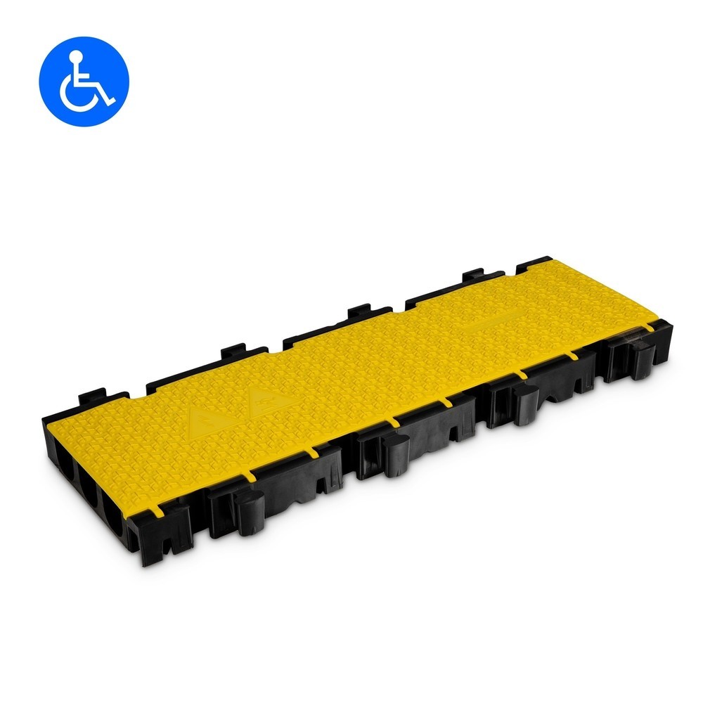 Číslo obrázka výrobku 1: Defender® by Adam Hall káblový kanál MIDI 3 2D stredový diel, 3 kanály, čierno-žltá