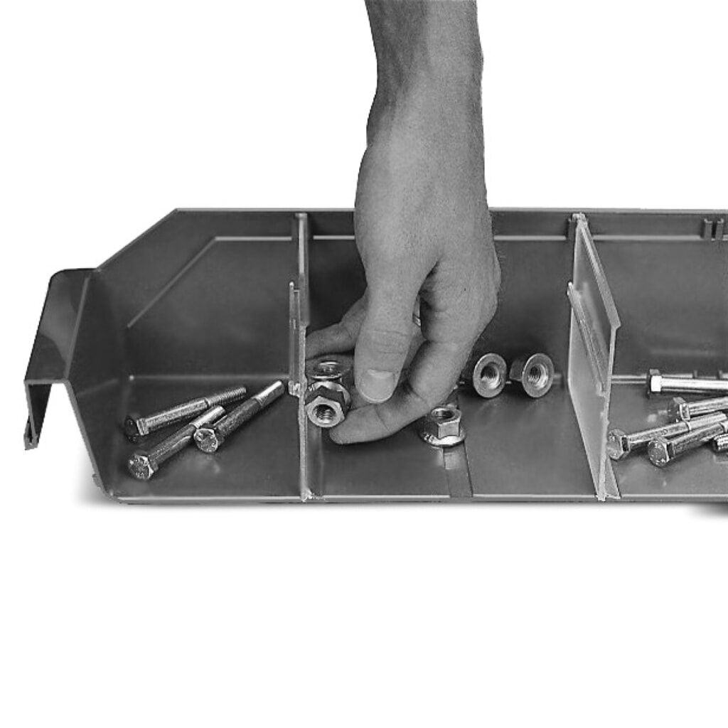 Deliaca priečka do regálových boxov s priezorom, Š x V 180 x 95 mm Obrázok výrobku: Deliaca priečka do regálových boxov s priezorom, Š x V 180 x 95 mm
