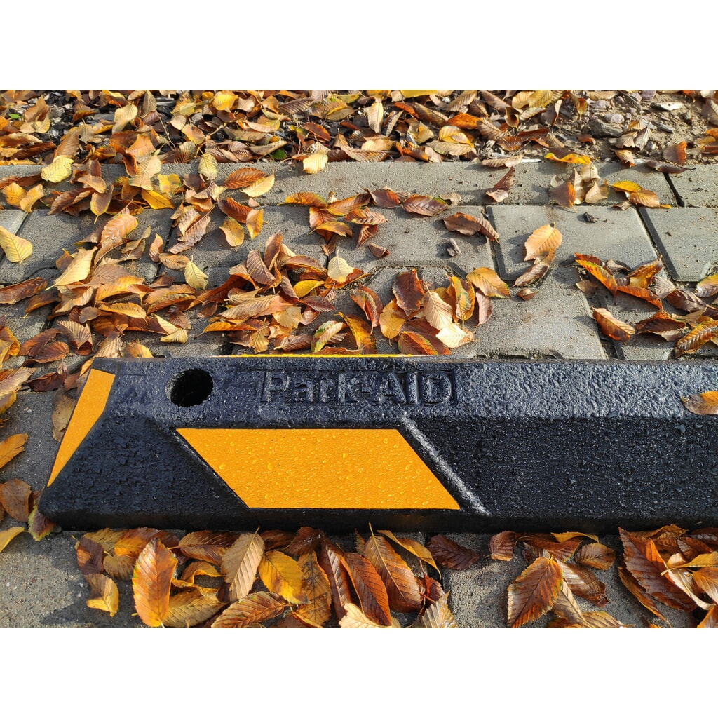 Zastavovacia lišta MORAVIA Park-AID®, čierna so žltými reflexnými pruhmi, šírka 900 mm Číslo obrázka výrobku 4: Zastavovacia lišta MORAVIA Park-AID®, čierna so žltými reflexnými pruhmi, šírka 900 mm
