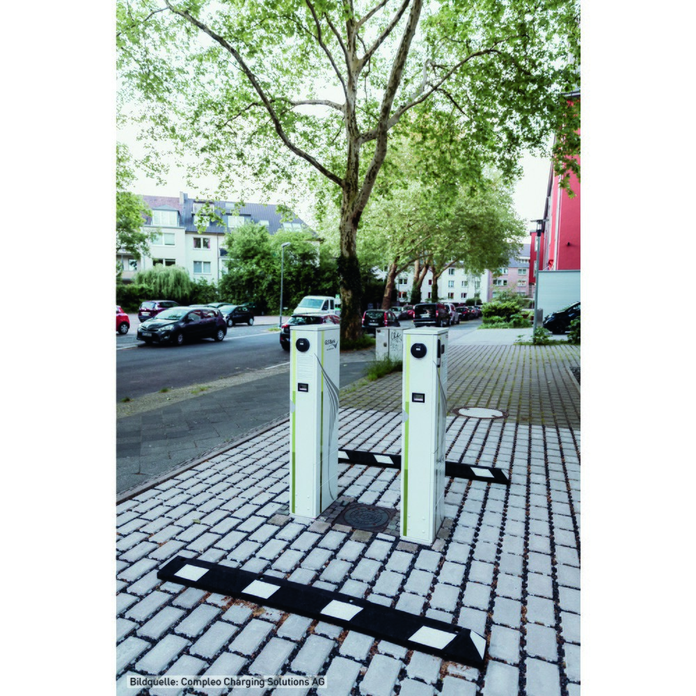 Číslo obrázka výrobku 4: Park-Aid® zarážka kolieska, čierna s bielymi reflexnými prúžkami, šírka 1800mm