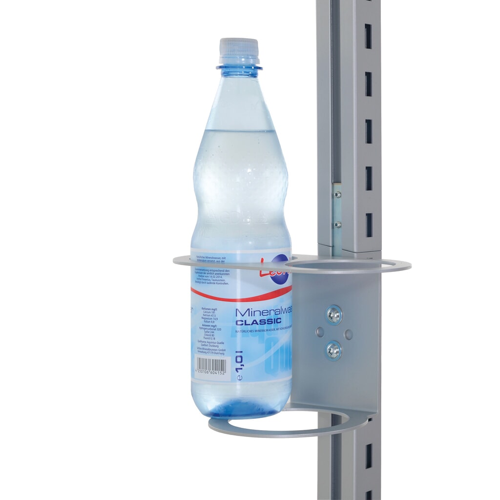 Obrázok výrobku: Držiak na nápojové fľaše pre baliace stoly Rocholz FLEX, v × š × h 130 × 210 × 125 mm
