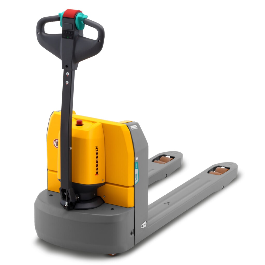 Číslo obrázka výrobku 1: Elektrický paletový vozík Jungheinrich AME 15, nosnosť 1 500 kg, dĺžka vidlíc 1 150 mm, špeciálna šírka vidlíc 670 mm, tandemové kolieska