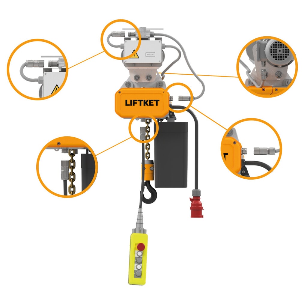 LIFTKET S-Line elektrický reťazový kladkostroj s elektrickým odpružením, nosnosť 125 kg, 8/2 m/min Číslo obrázka výrobku 3: LIFTKET S-Line elektrický reťazový kladkostroj s elektrickým odpružením, nosnosť 125 kg, 8/2 m/min