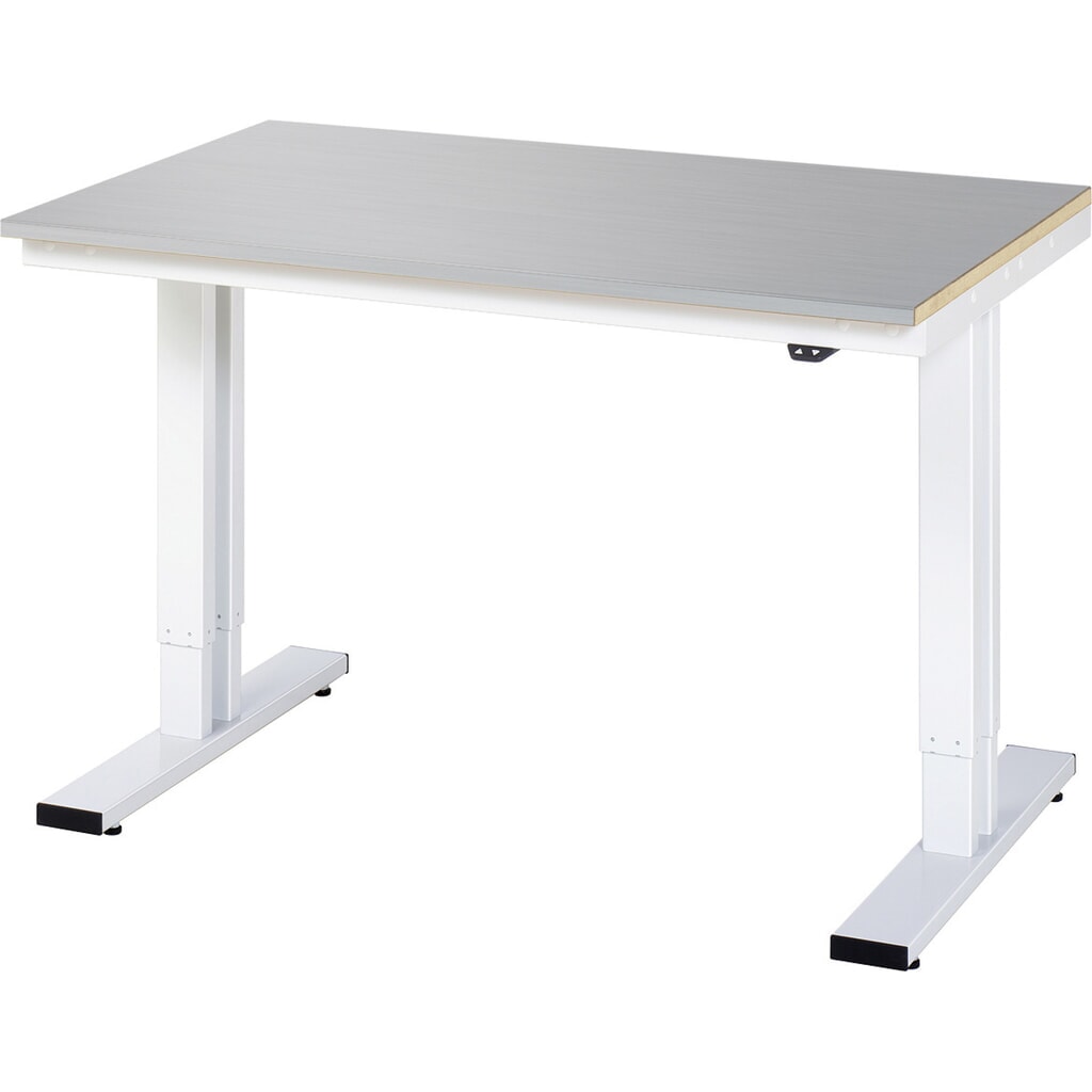 Číslo obrázka výrobku 1: Elektricky výškovo nastaviteľný pracovný stôl RAU série adlatus 300, v × š × h 720 – 1 120 × 1 250 × 800 mm, pracovná doska s povrchom z nehrdzavejúcej ocele