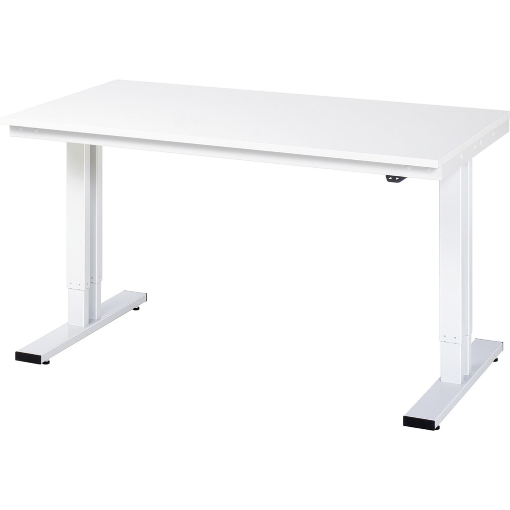 Obrázok výrobku: Elektricky výškovo nastaviteľný pracovný stôl RAU série adlatus 300, v × š × h 720 – 1 120 × 1 500 × 800 mm, pracovná doska s povrchom z melamínovej živice