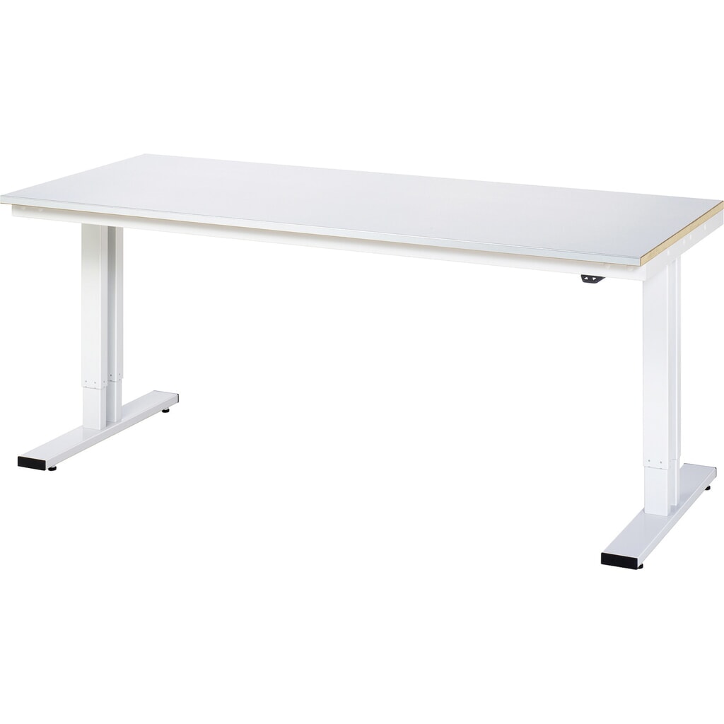 Elektricky výškovo nastaviteľný pracovný stôl RAU série adlatus 300, v × š × h 720 – 1 120 × 2 000 × 800 mm, pracovná doska s povrchom z oceľového plechu Obrázok výrobku: Elektricky výškovo nastaviteľný pracovný stôl RAU série adlatus 300, v × š × h 720 – 1 120 × 2 000 × 800 mm, pracovná doska s povrchom z oceľového plechu