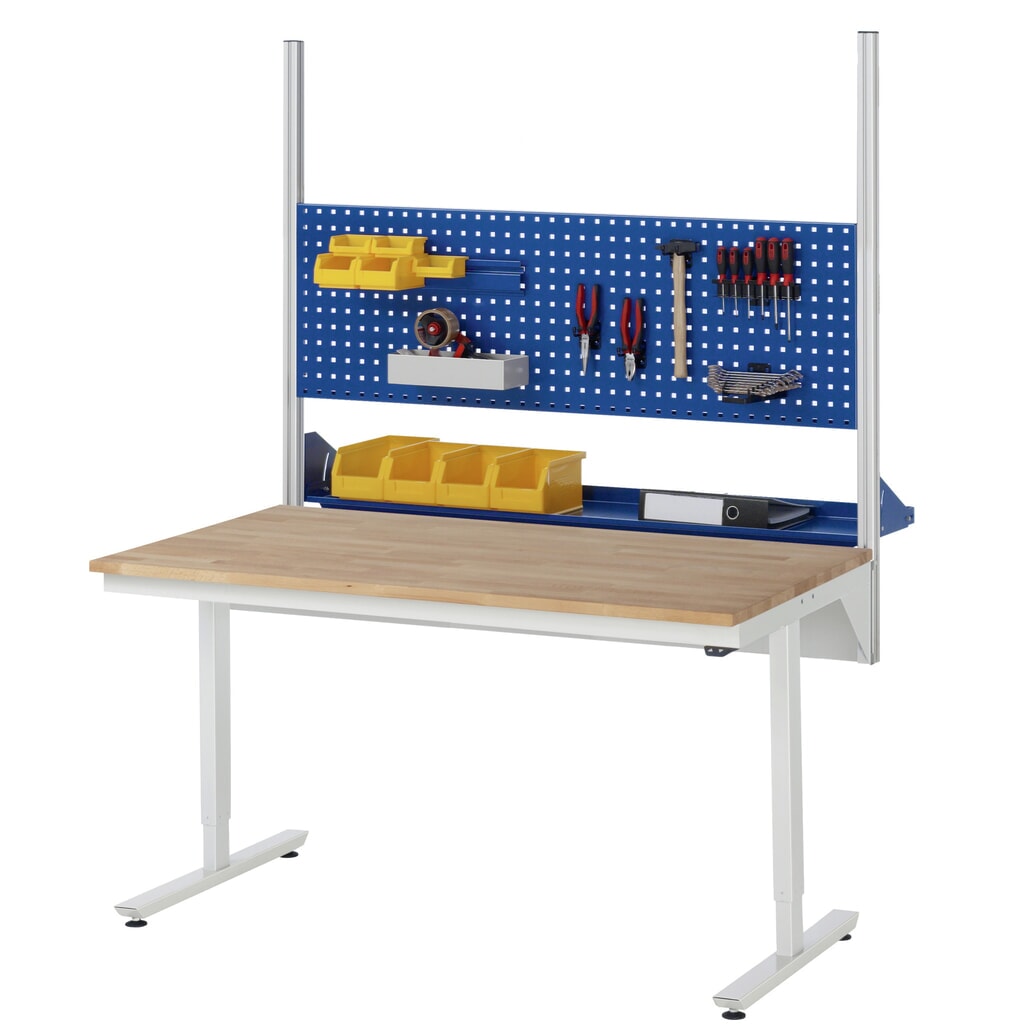 Číslo obrázka výrobku 7: Elektrický, výškovo nastaviteľný pracovný stôl RAU série adlatus 300, v × š × h 720 – 1 120 × 1 000 × 800 mm, pracovná doska z MDF
