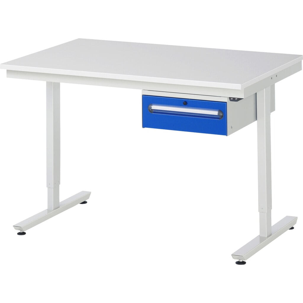 Elektrický, výškovo nastaviteľný pracovný stôl RAU série adlatus 300, v × š × h 720 – 1 120 × 1 250 × 800 mm, pracovná doska s melamínovým povrchom Číslo obrázka výrobku 9: Elektrický, výškovo nastaviteľný pracovný stôl RAU série adlatus 300, v × š × h 720 – 1 120 × 1 250 × 800 mm, pracovná doska s melamínovým povrchom