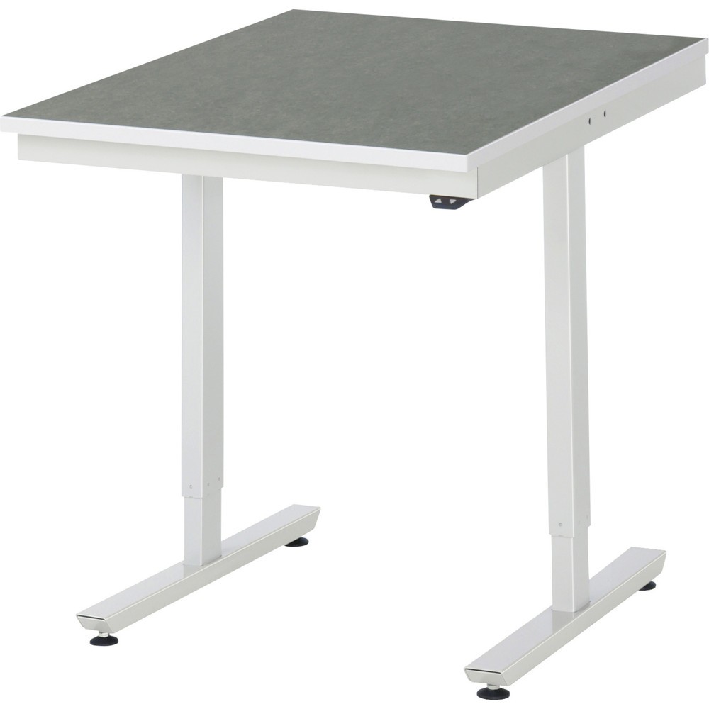 Obrázok výrobku: Elektrický, výškovo nastaviteľný pracovný stôl RAU série adlatus 300, v × š × h 720 – 1 120 × 750 × 1 000 mm, pracovná doska s univerzálnym/linoleovým povrch