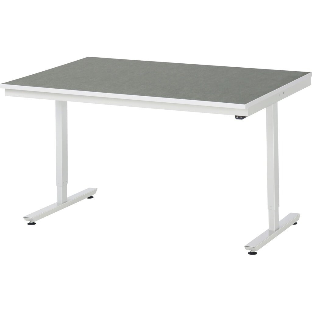 Obrázok výrobku: Elektrický, výškovo nastaviteľný pracovný stôl RAU série adlatus 300, v × š × h 720 – 1 120 × 1 500 × 1 000 mm, pracovná doska s univerzálnym/linoleovým povrch