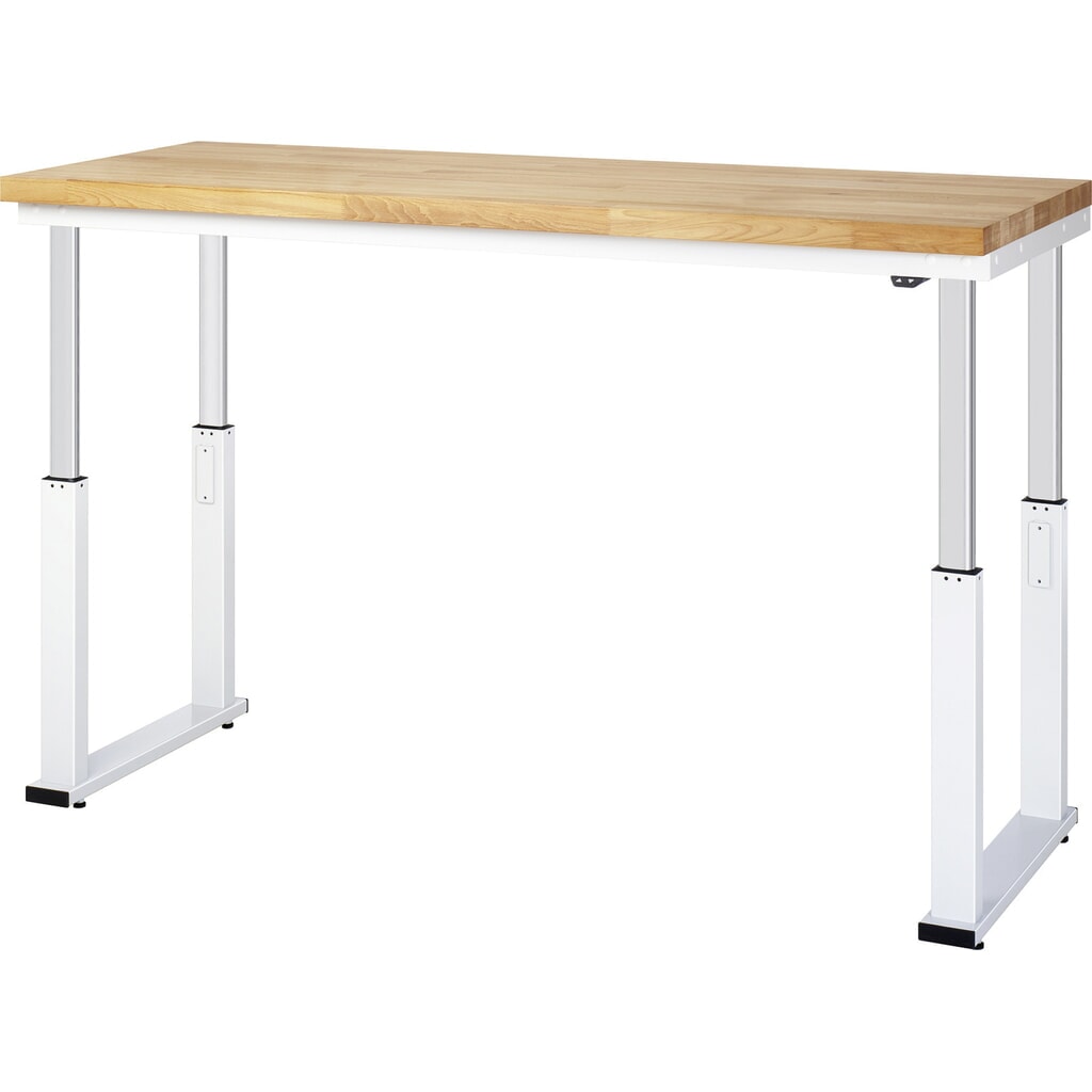 Číslo obrázka výrobku 6: Elektricky výškovo nastaviteľný pracovný stôl RAU série adlatus 600, v × š × h 740 – 1 140 × 2 000 × 700 mm, pracovná doska z bukového masívu
