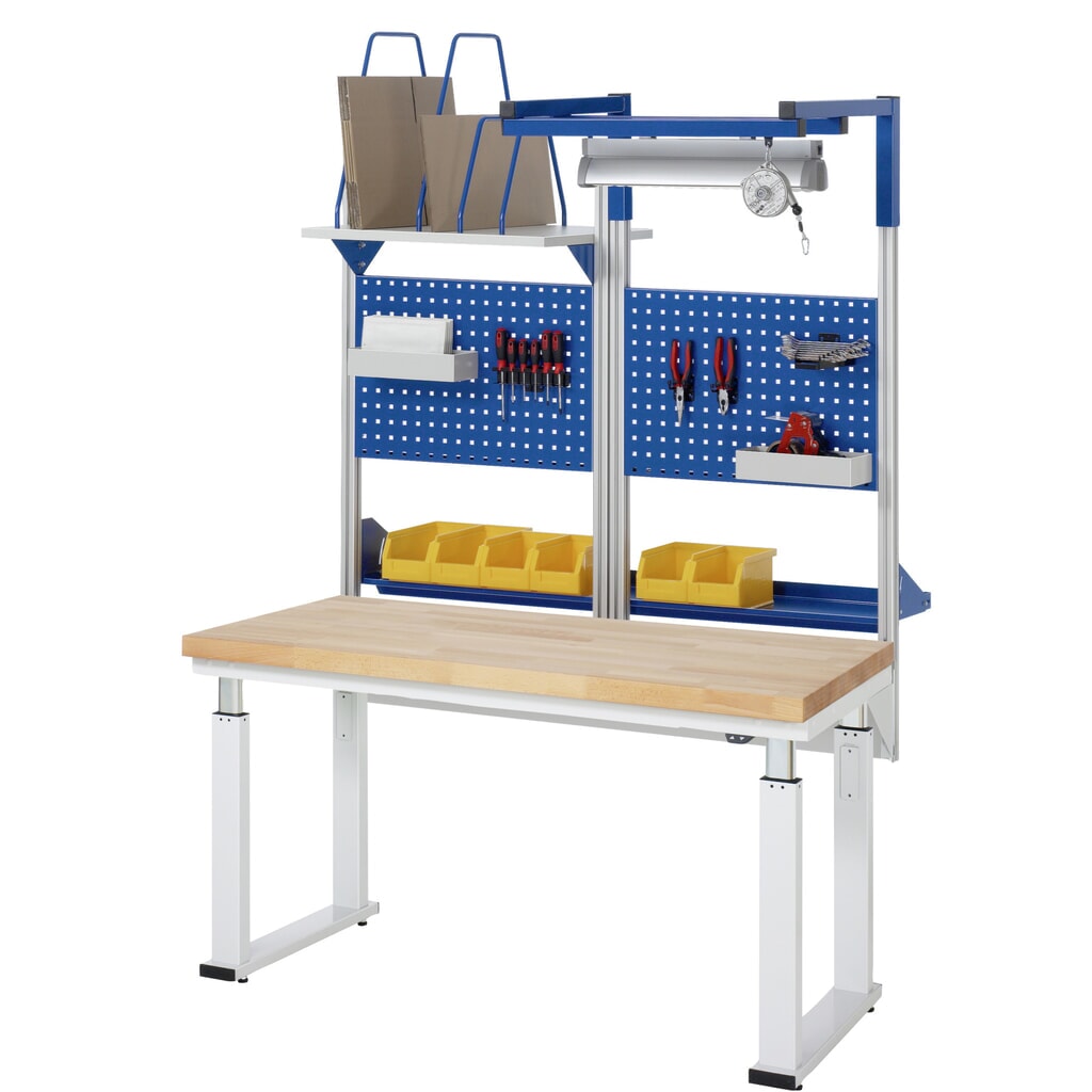 Číslo obrázka výrobku 8: Elektricky výškovo nastaviteľný pracovný stôl RAU série adlatus 600, v × š × h 740 – 1 140 × 2 000 × 700 mm, pracovná doska z bukového masívu