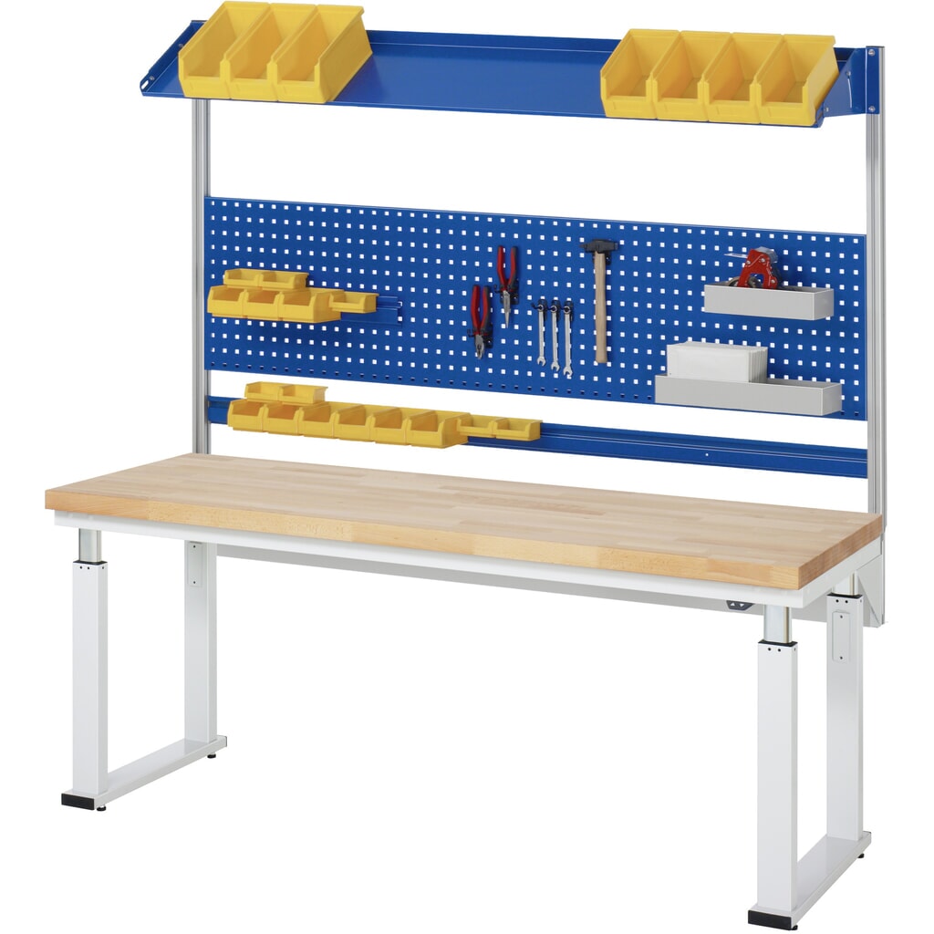 Číslo obrázka výrobku 9: Elektricky výškovo nastaviteľný pracovný stôl RAU série adlatus 600, v × š × h 740 – 1 140 × 2 000 × 700 mm, pracovná doska z bukového masívu