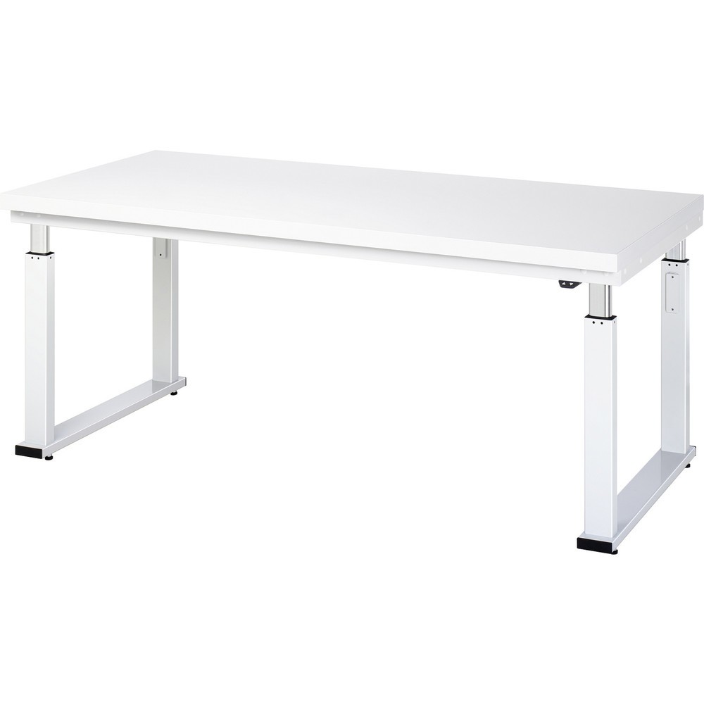 Obrázok výrobku: Elektricky výškovo nastaviteľný pracovný stôl RAU série adlatus 600, v × š × h 740 – 1 140 × 2 000 × 900 mm, pracovná doska s povrchom z tvrdého laminátu