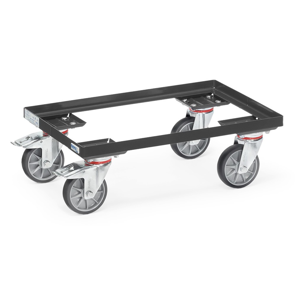 Obrázok výrobku: Eurobox valec fetra® z ocele, nosnosť 250 kg, ložná plocha š Š x H 610 x 410 mm, antracitovo sivá