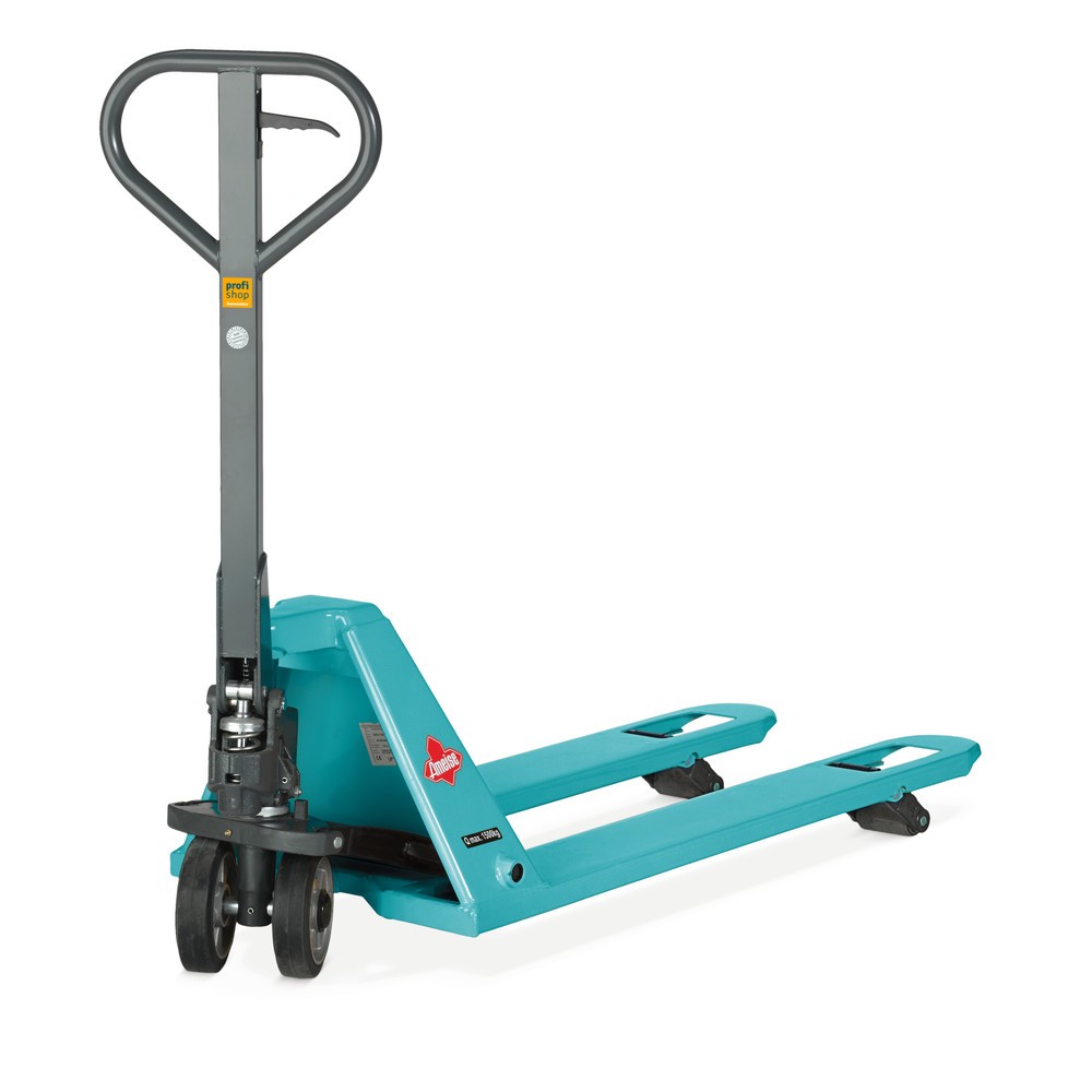 Obrázok výrobku: Nízky ručný paletový vozík Ameise® PTM 1.5 Low, nosnosť 1500 kg, dĺžka vidlíc 1150 mm, celogumové/polyuretán, tandemové kolieska
