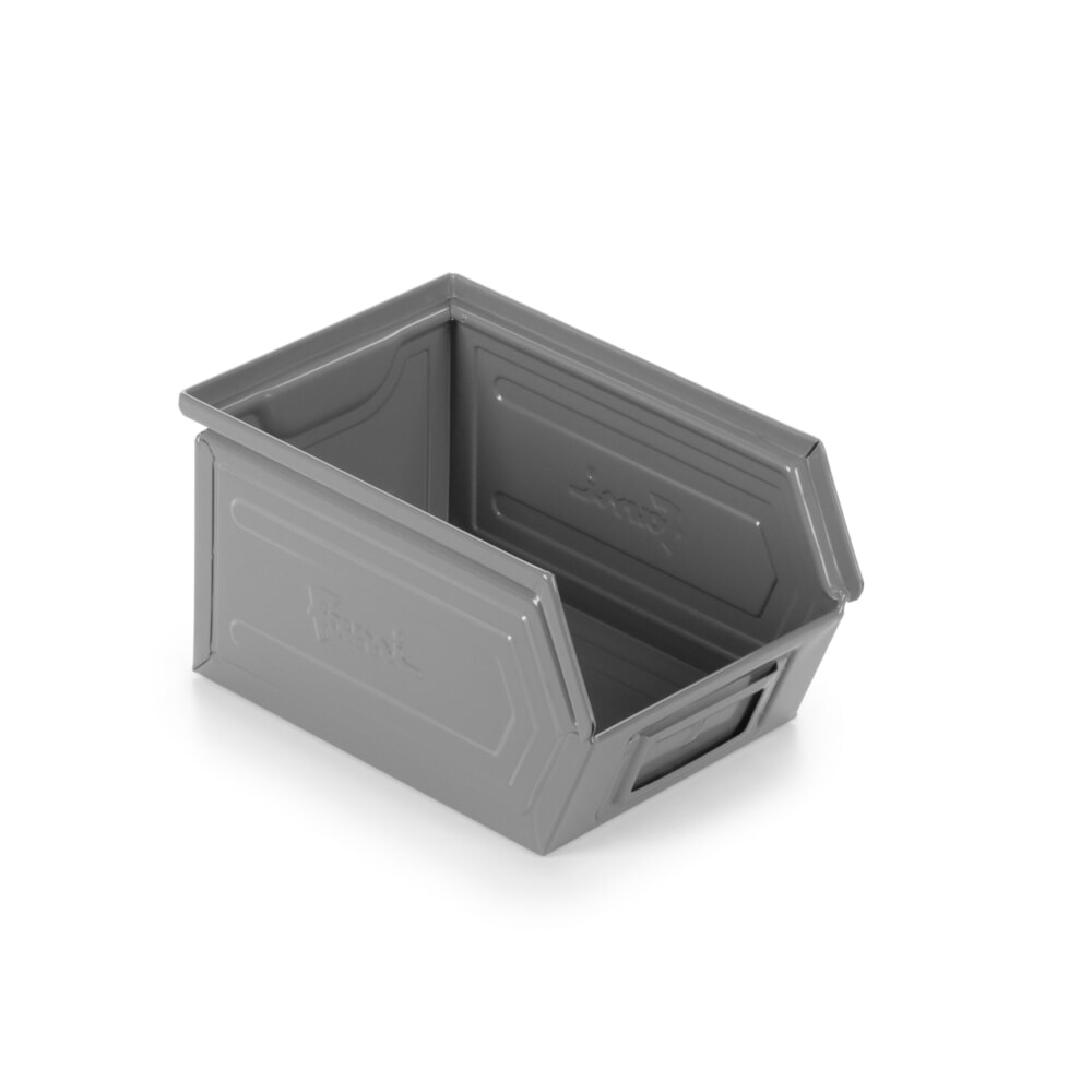 Číslo obrázka výrobku 1: Fami box na prehľadné skladovanie, v × š × h 130 × 140 × 230 mm, oceľový plech, sivá, 20 ks/balenie