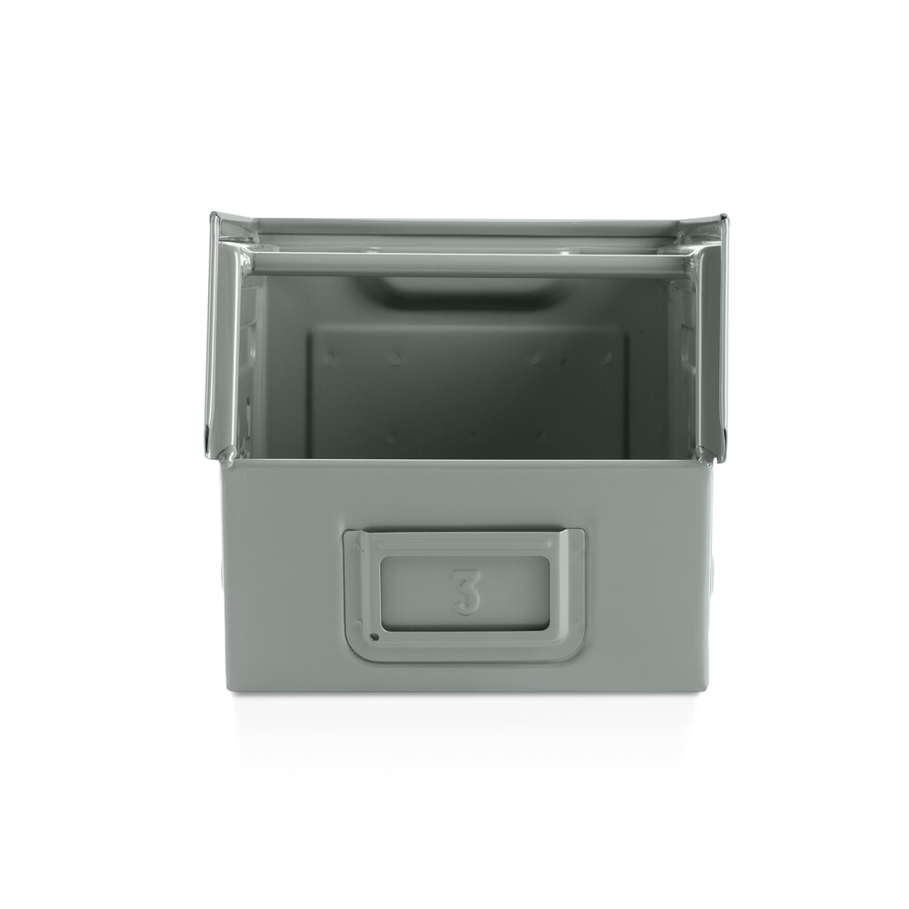 Číslo obrázka výrobku 3: Fami box na prehľadné skladovanie, v × š × h 200 × 200 × 350 mm, oceľový plech, sivá, 8 ks/balenie