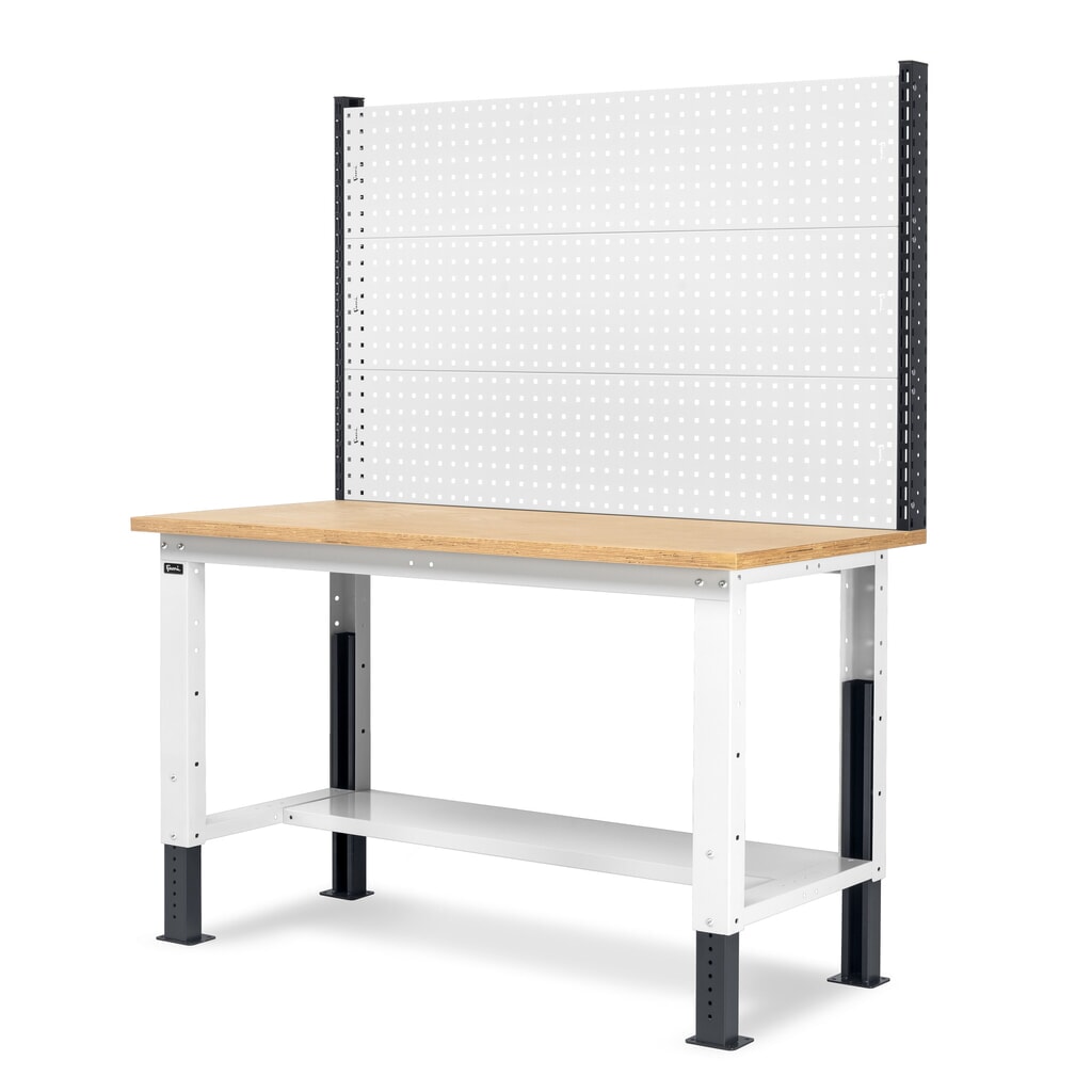 Fami pracovný stôl, výškovo nastaviteľný a s multifunkčnou stenou, nosnosť 1 000 kg, V x Š x H 740-1,110 x 1 500 x 750 mm, RAL 7035 svetlošedá/RAL 7016 antracitové Číslo obrázka výrobku 4: Fami pracovný stôl, výškovo nastaviteľný a s multifunkčnou stenou, nosnosť 1 000 kg, V x Š x H 740-1,110 x 1 500 x 750 mm, RAL 7035 svetlošedá/RAL 7016 antracitové