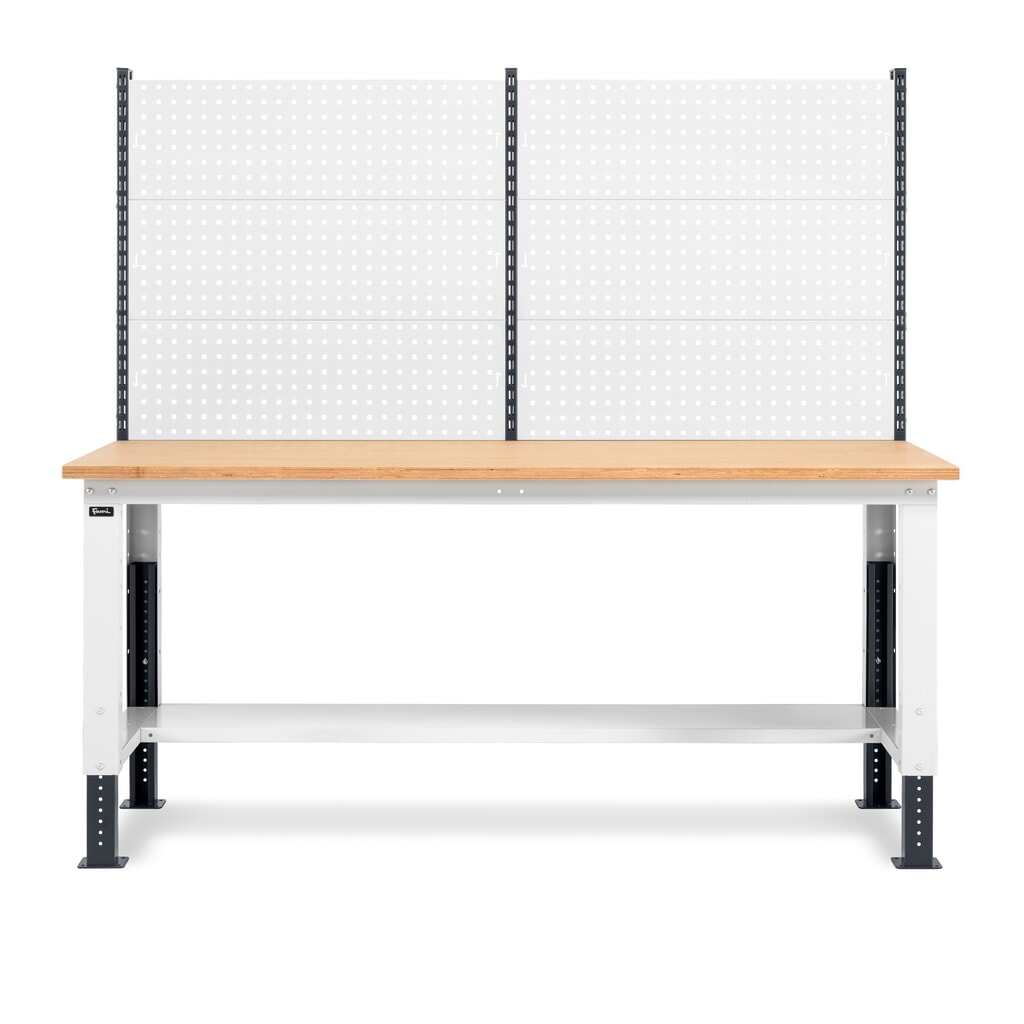 Fami pracovný stôl, výškovo nastaviteľný a s multifunkčnou stenou, nosnosť 1 000 kg, V x Š x H 740-1,110 x 2 000 x 750 mm, RAL 7035 svetlošedá/RAL 7016 antracitové Číslo obrázka výrobku 3: Fami pracovný stôl, výškovo nastaviteľný a s multifunkčnou stenou, nosnosť 1 000 kg, V x Š x H 740-1,110 x 2 000 x 750 mm, RAL 7035 svetlošedá/RAL 7016 antracitové