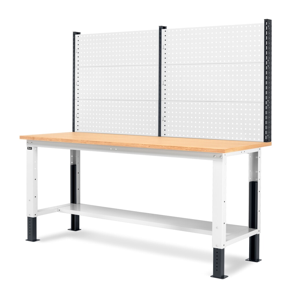 Fami pracovný stôl, výškovo nastaviteľný a s multifunkčnou stenou, nosnosť 1 000 kg, V x Š x H 740-1,110 x 2 000 x 750 mm, RAL 7035 svetlošedá/RAL 7016 antracitové Číslo obrázka výrobku 4: Fami pracovný stôl, výškovo nastaviteľný a s multifunkčnou stenou, nosnosť 1 000 kg, V x Š x H 740-1,110 x 2 000 x 750 mm, RAL 7035 svetlošedá/RAL 7016 antracitové