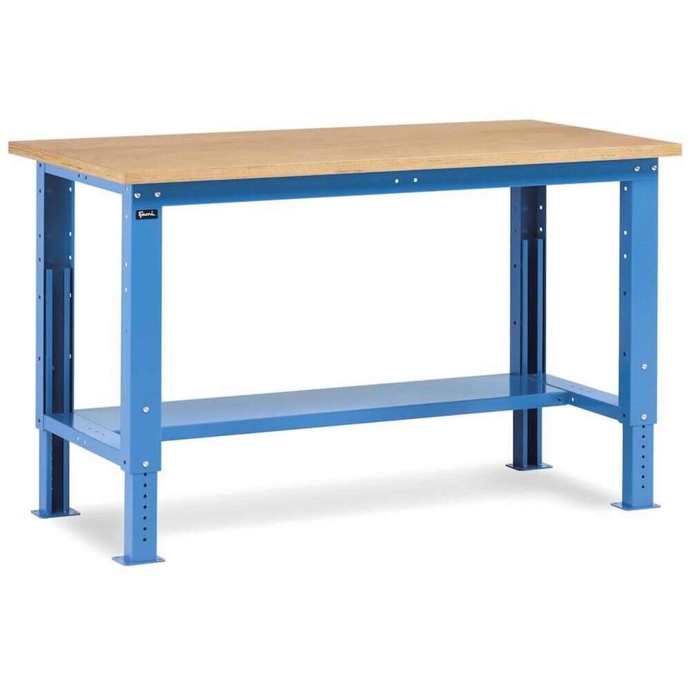 Číslo obrázka výrobku 2: Fami pracovný stôl, výškovo nastaviteľný, nosnosť 1 000 kg, V x Š x H 740-1,110 x 1 500 x 750 mm, RAL 5012 svetlomodrá