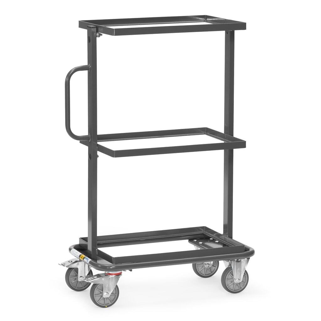 Fetra® ESD bočný vozík, nosnosť 200 kg, 3 ložné plochy 405 x 605 mm, bez polic Obrázok výrobku: Fetra® ESD bočný vozík, nosnosť 200 kg, 3 ložné plochy 405 x 605 mm, bez polic