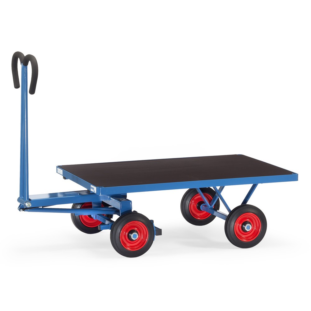 Obrázok výrobku: Ručný plošinový vozík fetra® bez stien, ložná plocha Š x H 800 x 1 200 mm, nosnosť 700 kg, pneumatiky z masívnej gumy