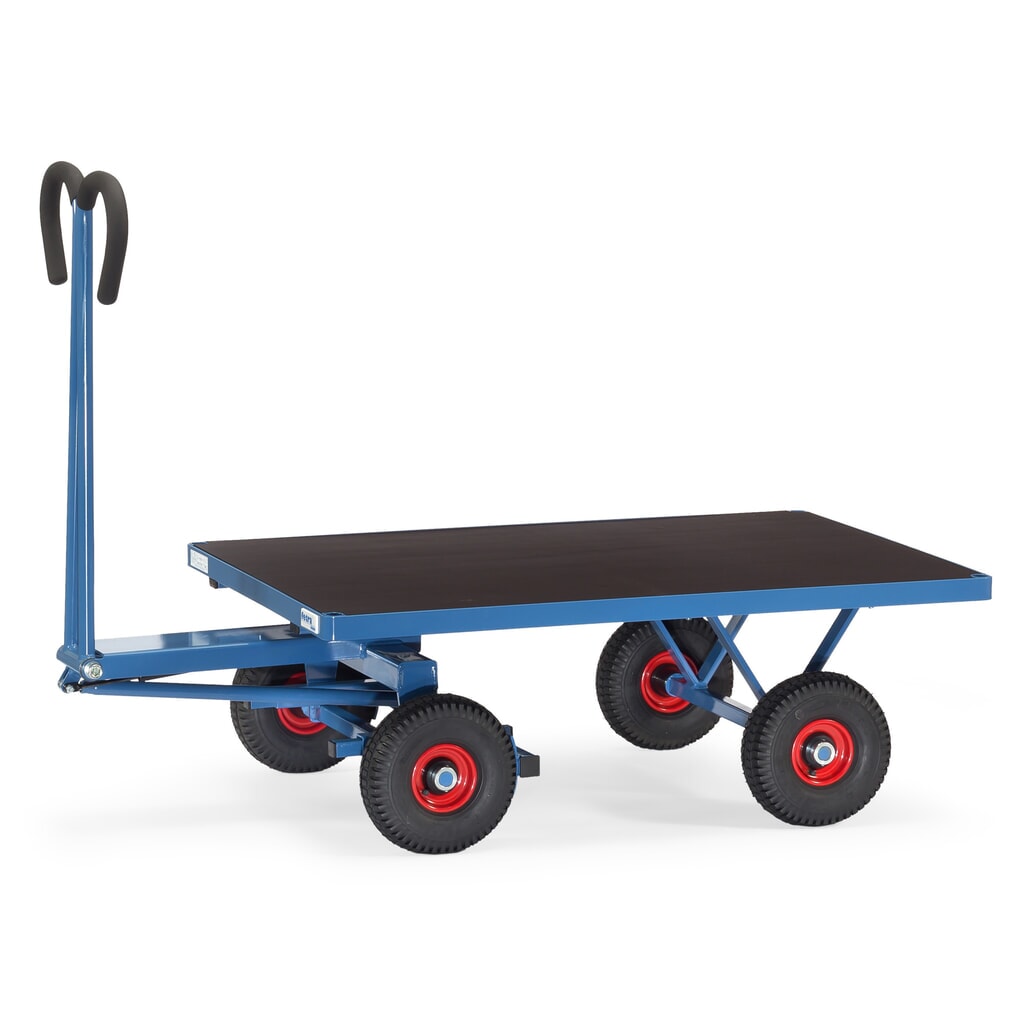 Ručný plošinový vozík fetra® bez stien, ložná plocha Š x H 800 x 1 200 mm, nosnosť 700 kg, vzduchové pneumatiky Obrázok výrobku: Ručný plošinový vozík fetra® bez stien, ložná plocha Š x H 800 x 1 200 mm, nosnosť 700 kg, vzduchové pneumatiky