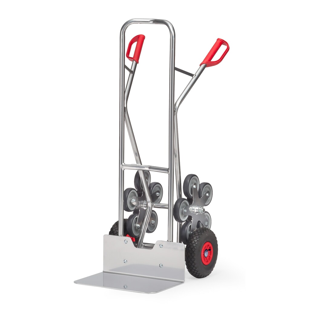 fetra® vrece na schody, 5-ramenná hviezda kolesa, nosnosť 200 kg, lopatka š x H 480 x 300 mm, hliník Obrázok výrobku: fetra® vrece na schody, 5-ramenná hviezda kolesa, nosnosť 200 kg, lopatka š x H 480 x 300 mm, hliník